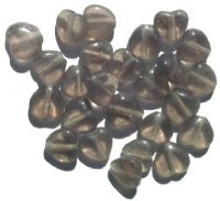 25 12mm Transparent Black Diamond Glass Heart Beads